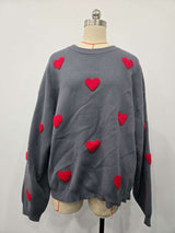 Cozy Sweater with Heart Print image 3