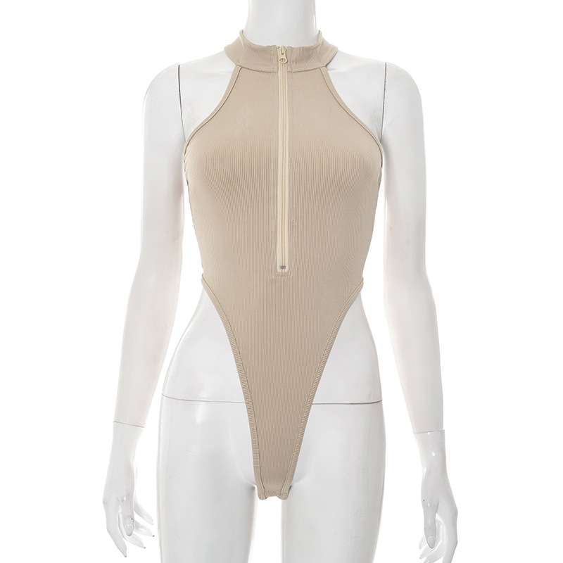 Sleeveless Zip-Front Bodysuit image 6