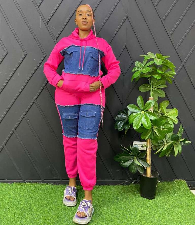 Hooded Tops and Pants Tracksuit Outfits Sweatsuit Set - M, Rose Pink image