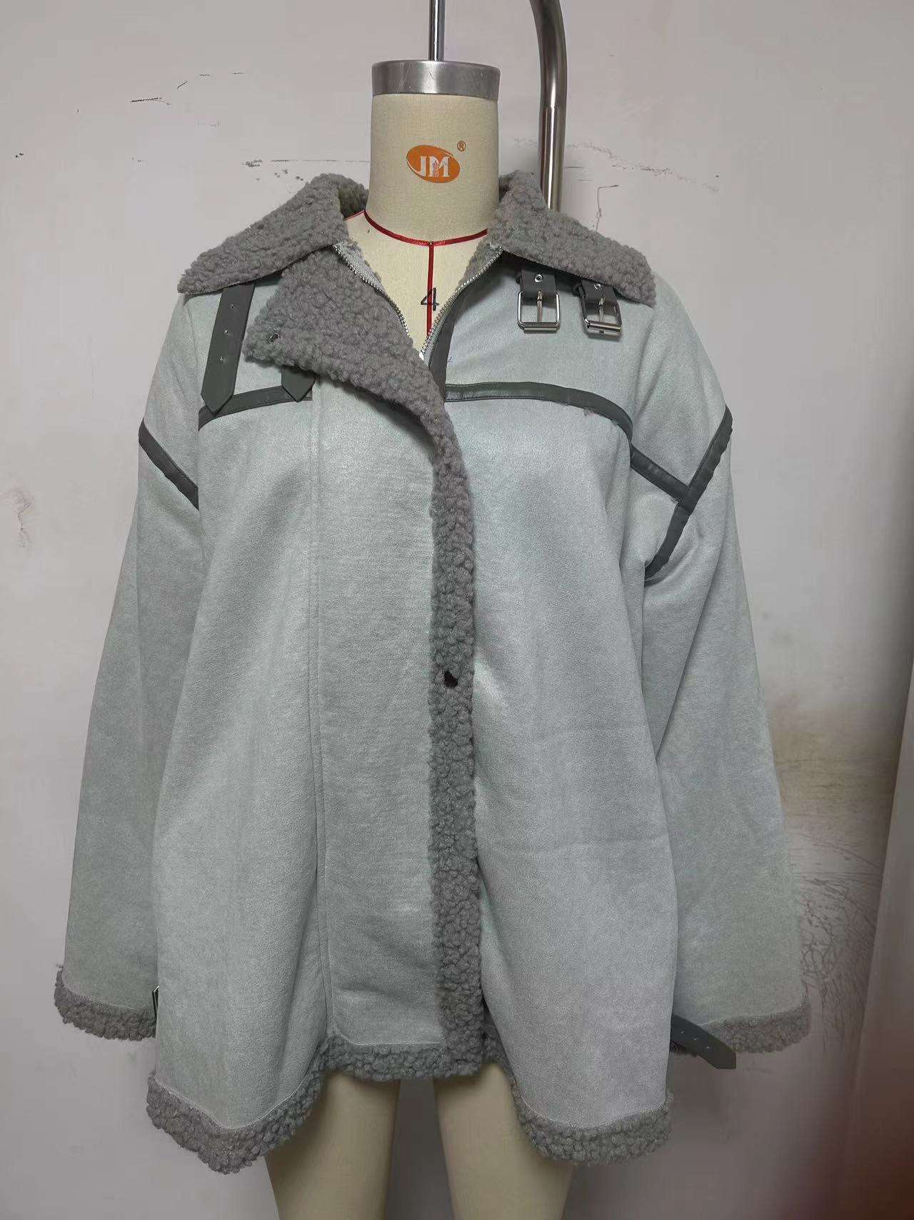 Spliced Zipper Streetwear Jackets Winter Overcoat image 2