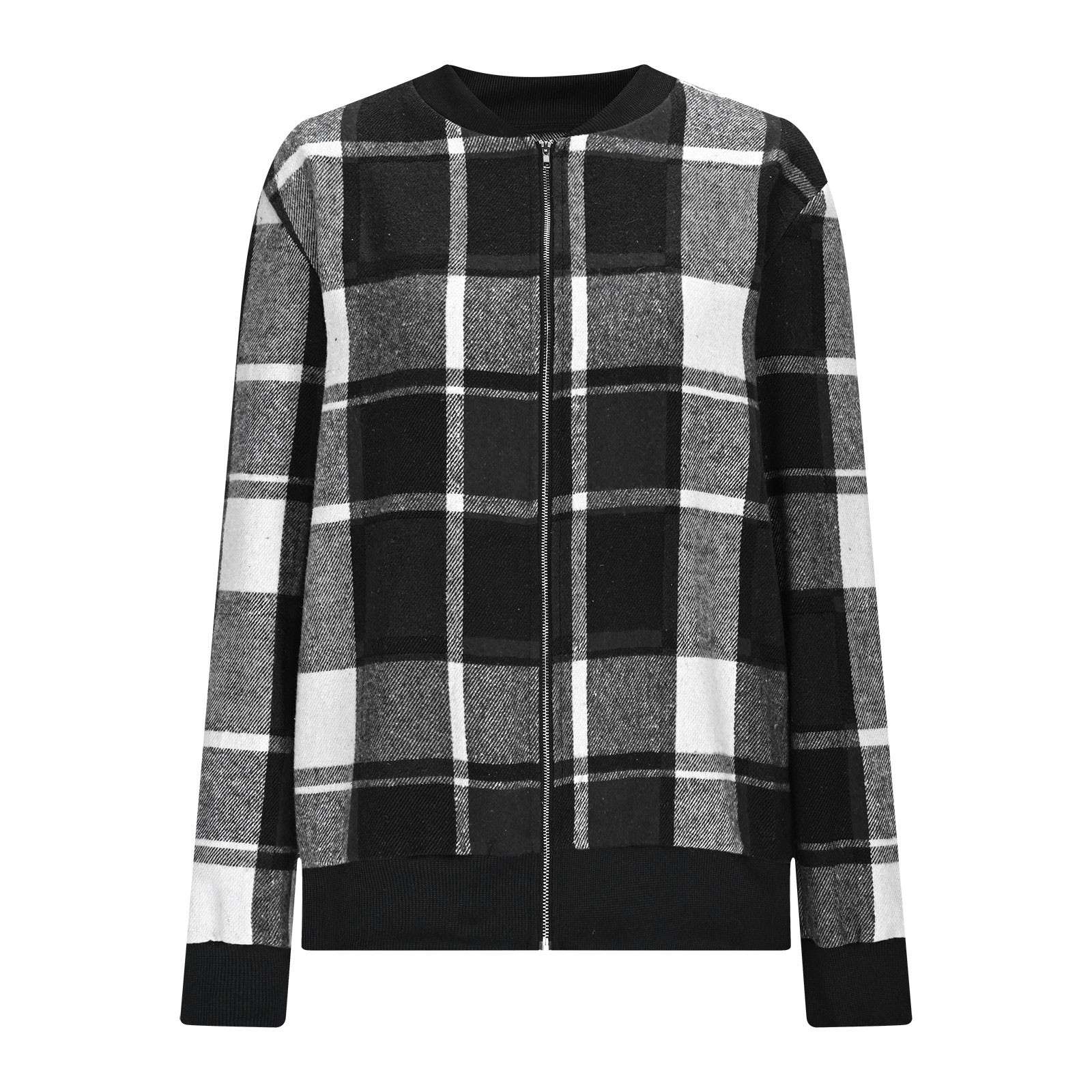 Stylish Plaid Bomber Jacket image 6