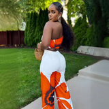 One-Shoulder Floral Two-Piece Outfit image 2