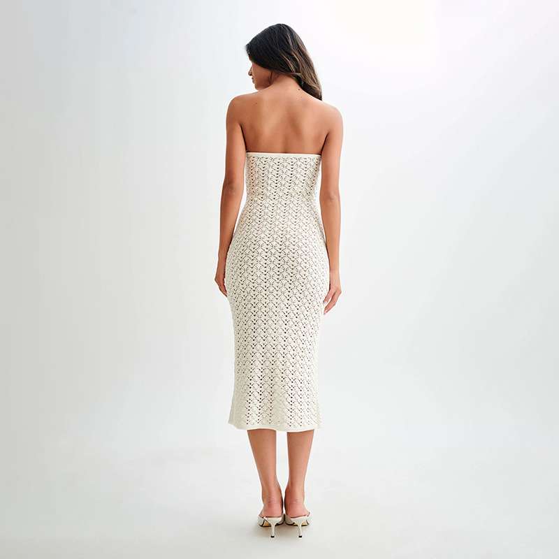Strapless Crochet Midi Dress image 2