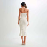 Strapless Crochet Midi Dress image 2