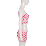 Pink Heart Print Two-Piece Lounge Set image 4