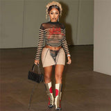 Urban Stripes Sheer Mesh Crop Top image 0