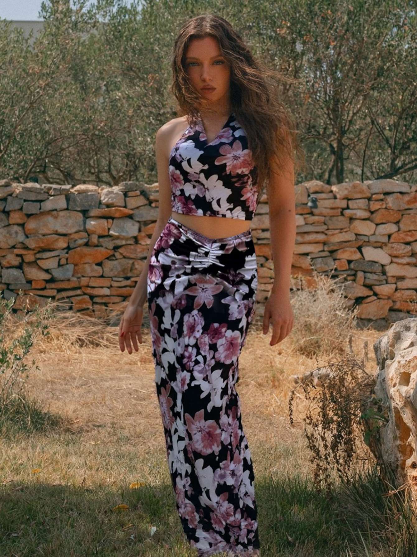 Floral Mesh Two-Piece Set image 0