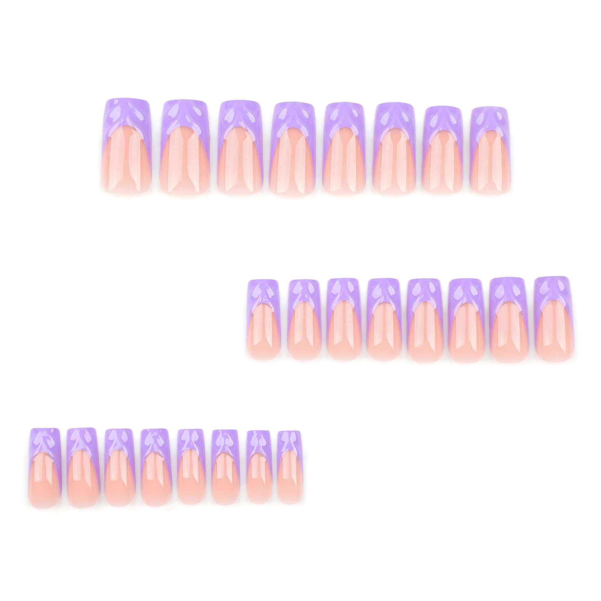 Purple Tip Almond Nail Set image 2