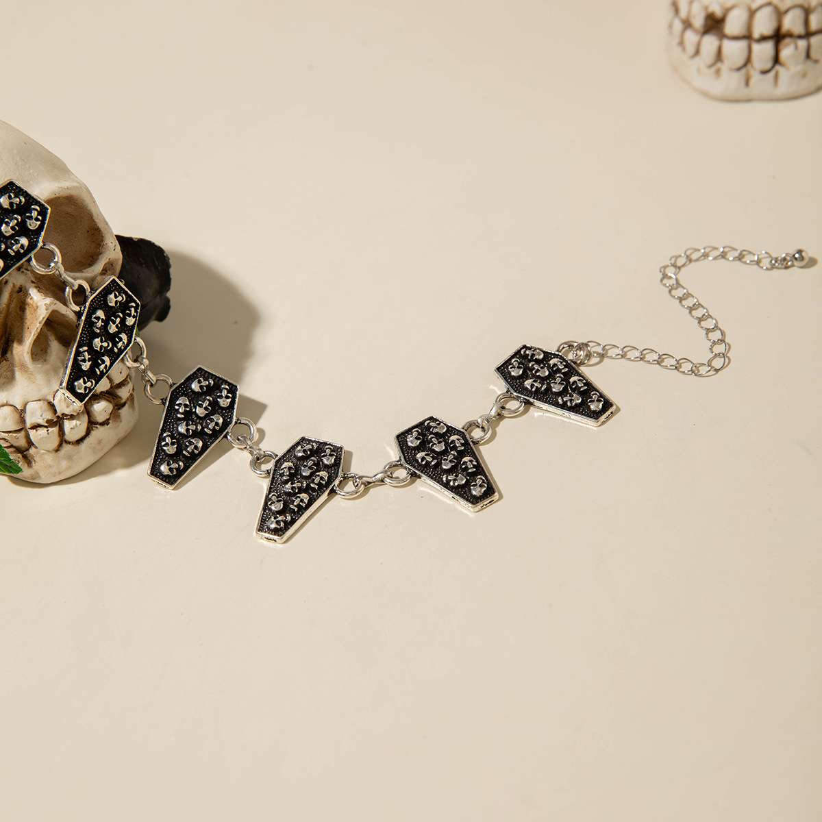 Gothic Black Rhinestone Spiked Necklace image 2
