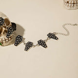Gothic Black Rhinestone Spiked Necklace image 2
