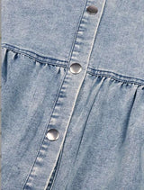 Puff Sleeve Button-Down Mini Dress image 5