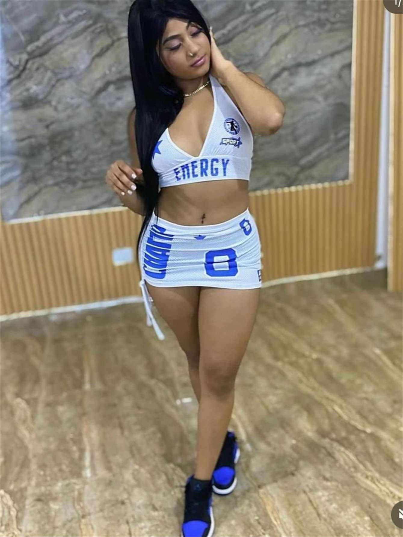 Two-Piece Mesh Sports Outfit image 3