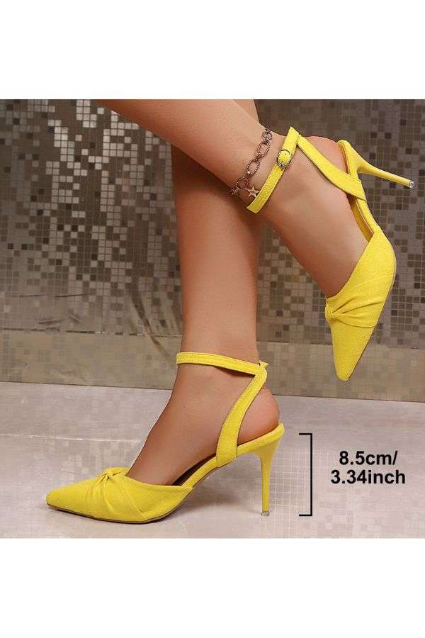 Pointed Toe High Heel Shoes with Ankle Strap image 0