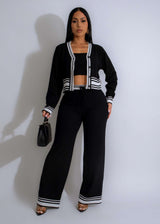Varsity Luxe Knit Set - XL, Black image