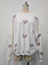 Cozy Sweater with Heart Print image 4