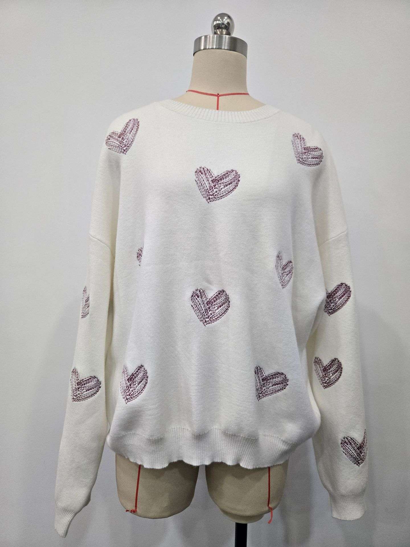 Cozy Sweater with Heart Print image 4