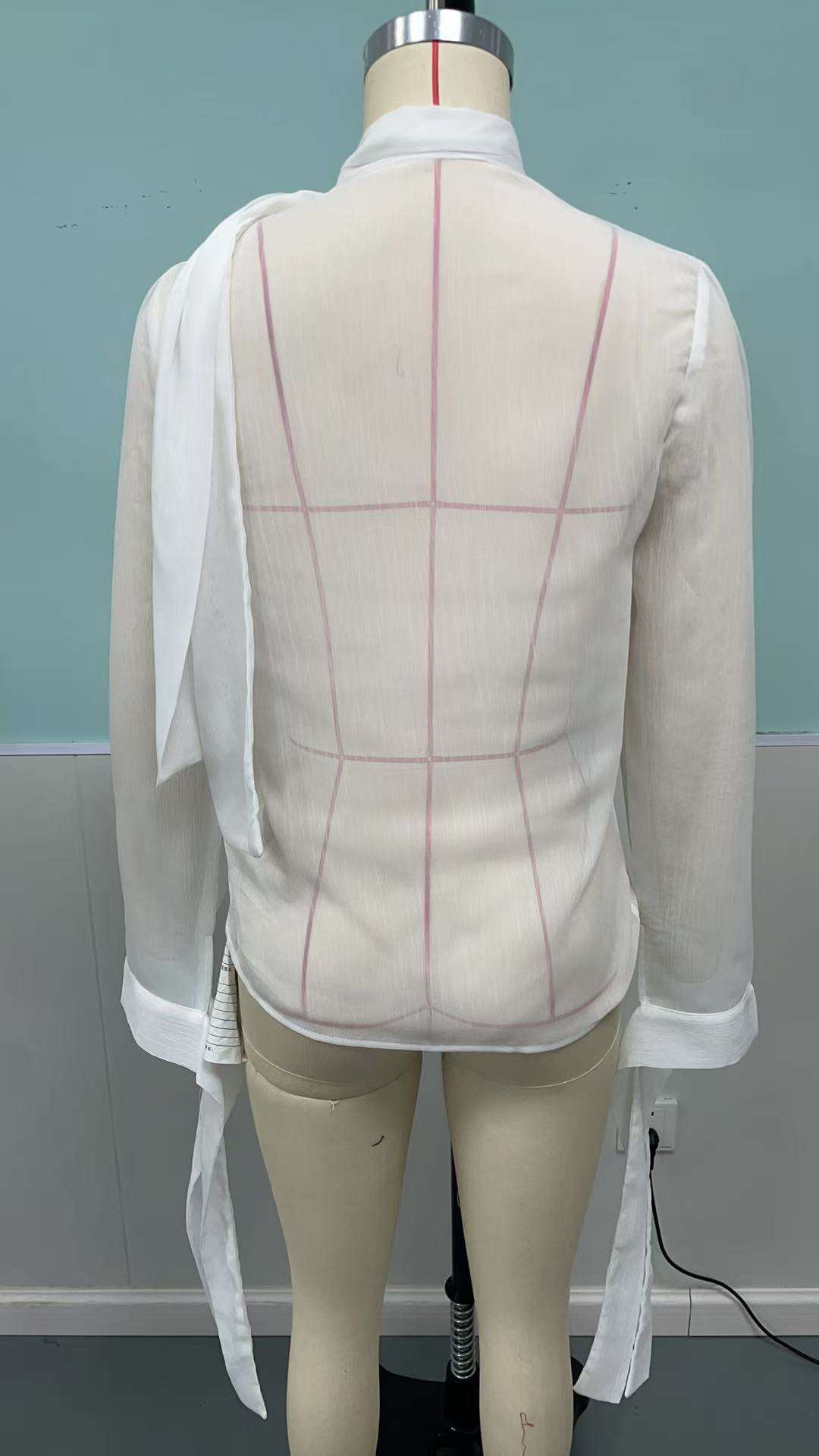 Elegant White Tie-Front Blouse image 5