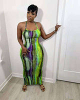 Sleeveless Tie-Dye Print Maxi Dress image 4