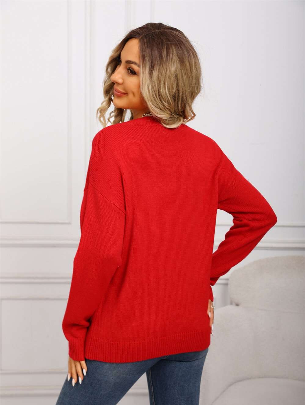 Festive Red Christmas Tree Sweater image 3