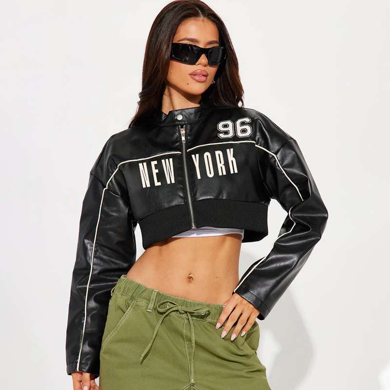 PU Leather Cropped Jacket image 1