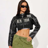 PU Leather Cropped Jacket image 1