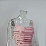 Ruched Bodycon Dress with Spaghetti Straps image 4