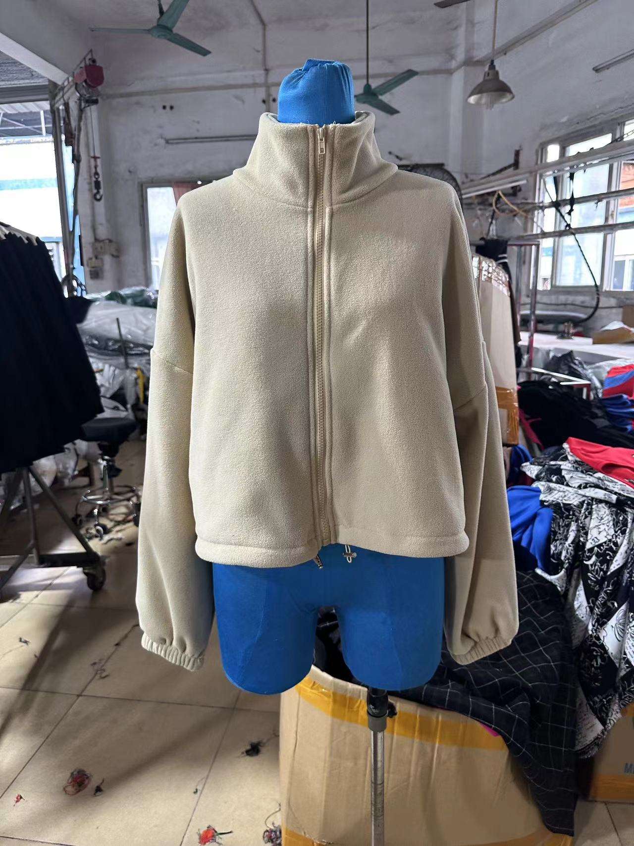 Stand Collar Oversized Zip-Up Sweatshirts image 8