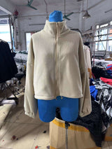 Stand Collar Oversized Zip-Up Sweatshirts image 8