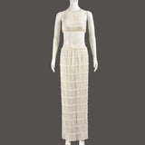 Two Piece Sleeveless Ruffle Top Maxi Skirt image 2