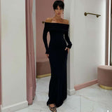 Off shoulder Long Sleeve Maxi Dress image 1