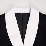 Elegant Suit with Contrast Lapel & Trousers image 6
