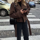 Stylish Streetwear Coat - M, Brown image