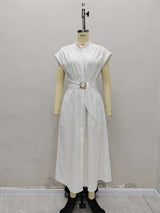 Sleeveless Maxi Dress with Belt Accent image 6