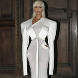 Structured Crop Jacket with Wrap Tie Detail - S, Off White image