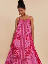 Tropical Print Maxi Dress with Spaghetti Straps image 2