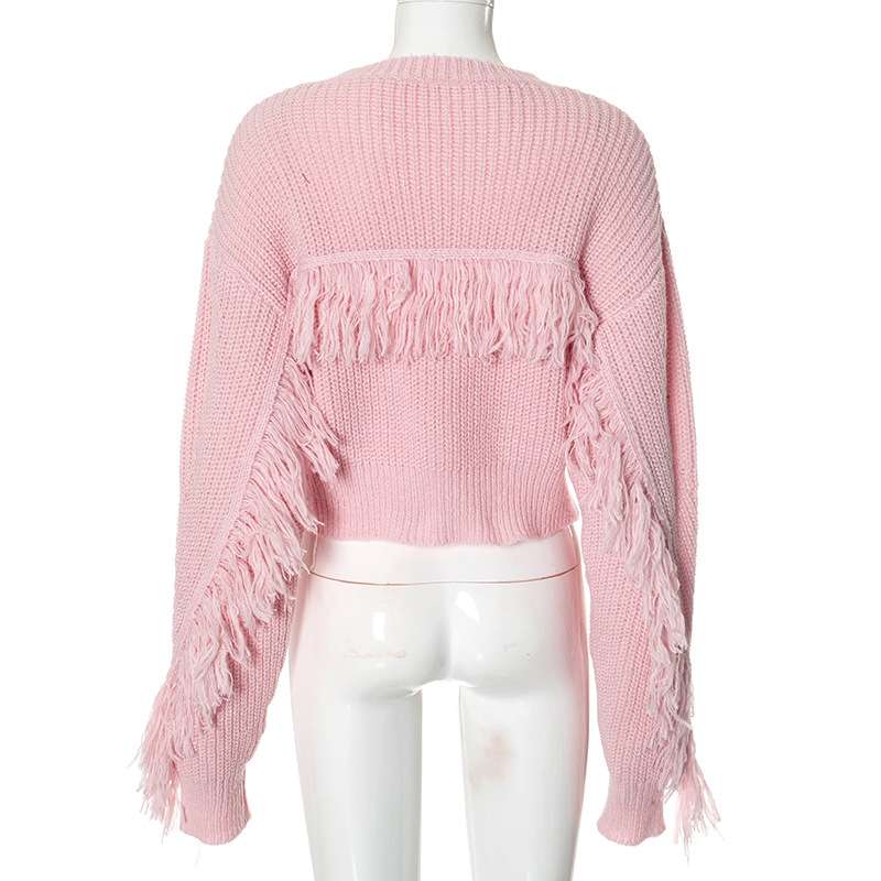 Loose Casual Pullover Fringe Sweater image 5