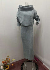 Off Shoulder Sweater Co-ords Maxi Skirt Set image 4