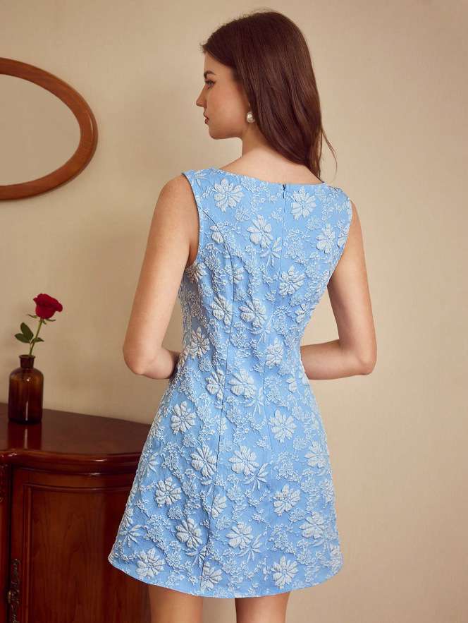Elegant Floral Sleeveless Dress image 7
