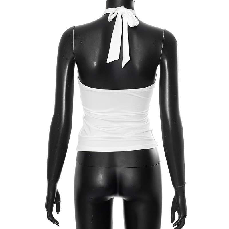 Halter Neck Ruched Top with Keyhole Detail image 3