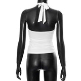 Halter Neck Ruched Top with Keyhole Detail image 3