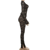 Hollow See-Through Bodysuit and Pants image 4