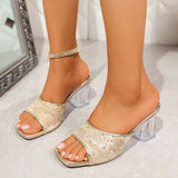 Lace Open-Toe Block Heel Sandals image 2