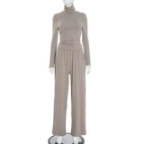 Turtleneck Top & Wide-Leg Pants Set image 3