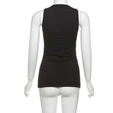 Black Graphic Print Tank Top image 4