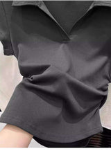 Ruched Polo Crop Top image 1