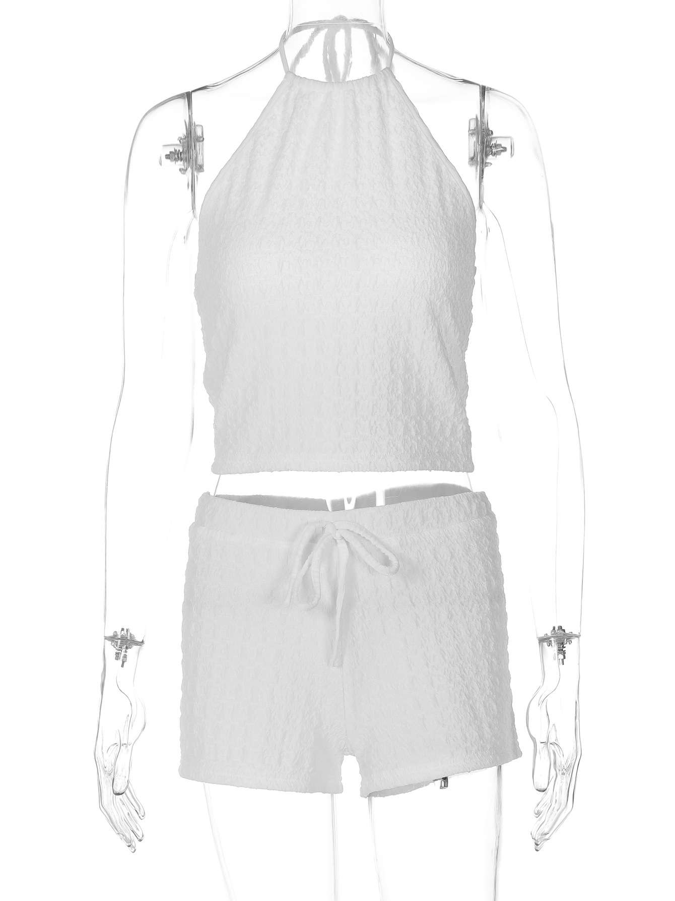 Sleeveless Crop Top and Shorts Set image 1