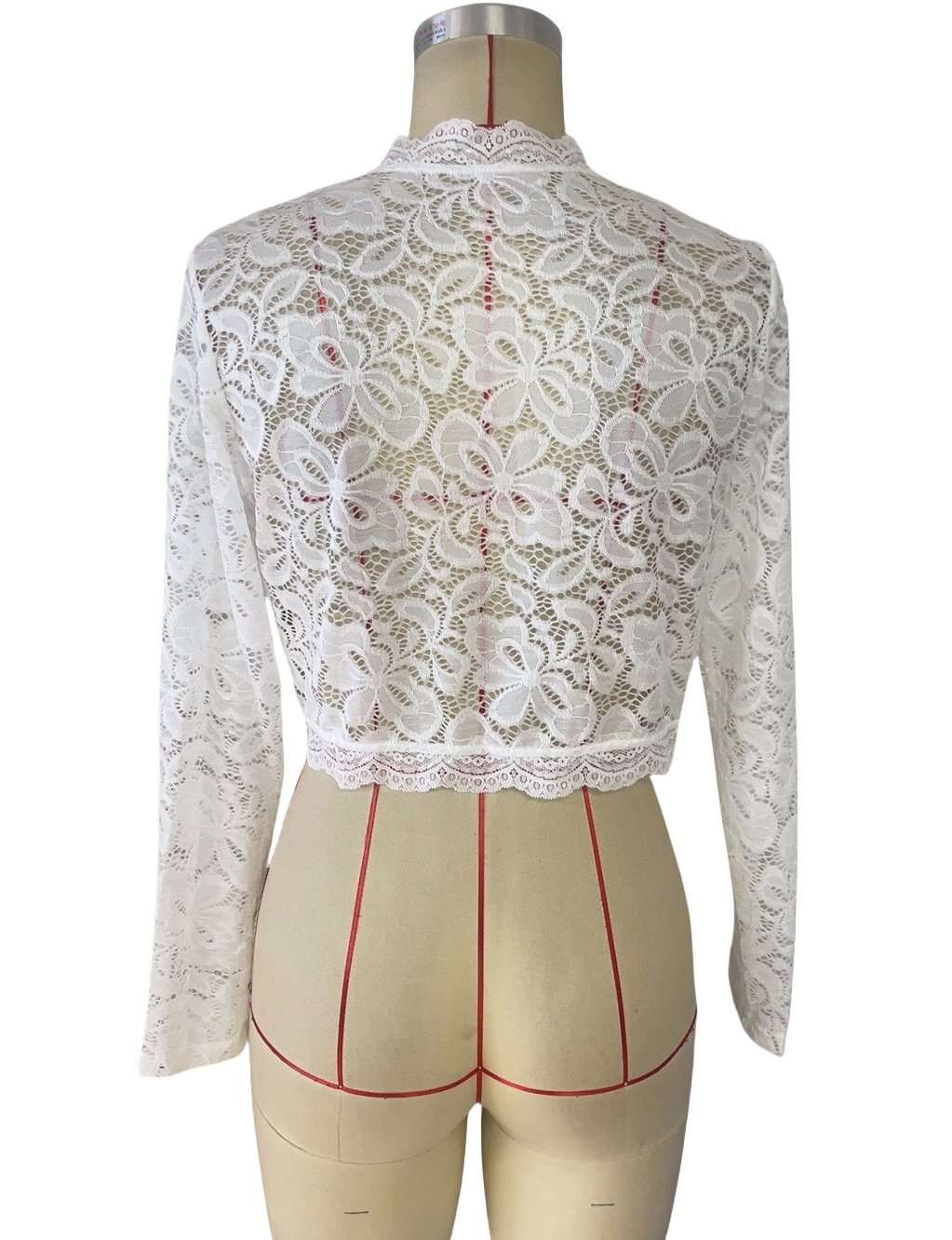 Lace Open Front Long Sleeve Jacket image 6