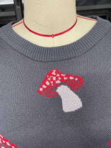 Knit Sweater with Mushroom Pattern image 6