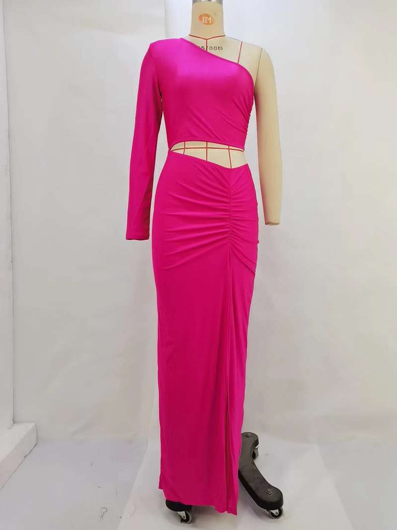 Vibrant One-Shoulder Crop Top & Matching Ruched Skirt image 3