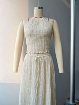 Ruffled Maxi Skirt and Crop Top Set image 2